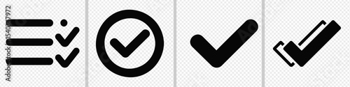 Check mark Icon design. Set of tick mark icon. Easily editable.