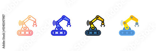 Robot icon set multiple style collection