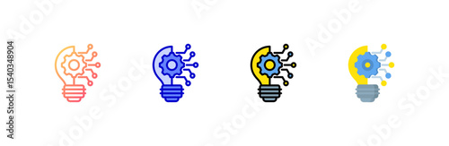 Innovation icon set multiple style collection