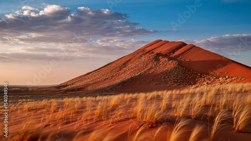Isolated Mesa Casting Long Shadow In Desert Landscape