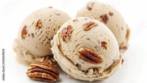 Wallpaper Mural Delicious triple scoop ice cream with pecans on top, perfect for a sweet treat or dessert. Torontodigital.ca