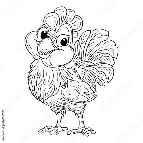Hand drawing style of rooster vector. It is suitable for pet animal icon, sign or symbol.