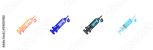 Syringe icon set multiple style collection