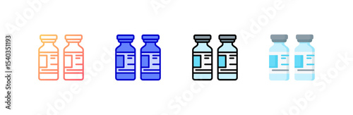 Ampoule icon set multiple style collection
