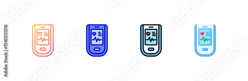 Oximeter icon set multiple style collection
