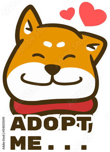 Adorable Shiba Inu Dog Sticker Adopt Me! Pet Adoption Illustration