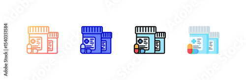 Medicine icon set multiple style collection