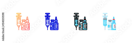 Medicine icon set multiple style collection