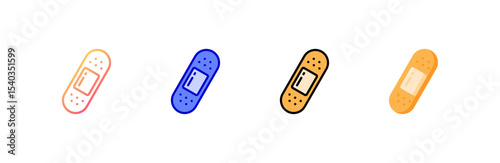 Band Aid icon set multiple style collection