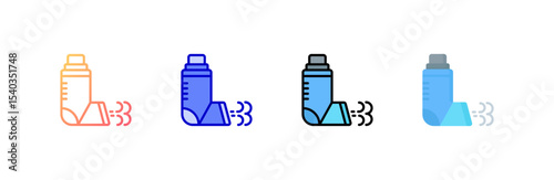 Inhaler icon set multiple style collection
