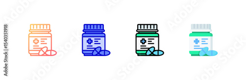 Medicine icon set multiple style collection