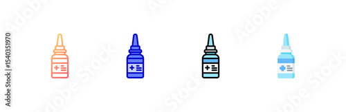 Nasal Spray icon set multiple style collection