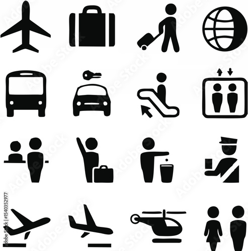 Airport Icons - Black.eps