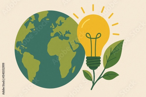 Eco Innovation Concept with Earth and Green Energy
