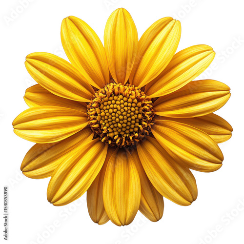 yellow daisy flower isolated on transparent background