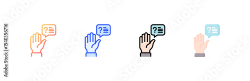 Question icon set multiple style collection