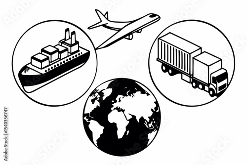 global transport sticker set