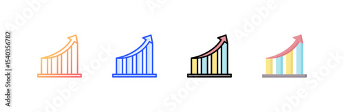 Growth icon set multiple style collection