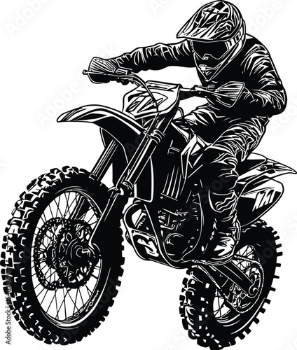 Adrenaline rush motocross rider in action extreme sport mx man jump bike dust