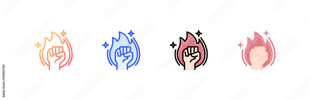Fototapeta premium Motivation icon set multiple style collection