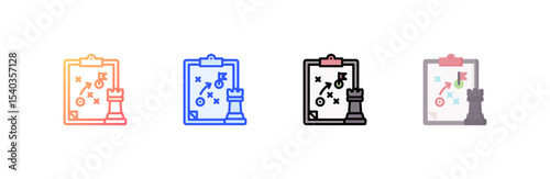 Strategy icon set multiple style collection