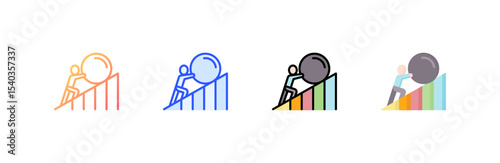 Struggle icon set multiple style collection