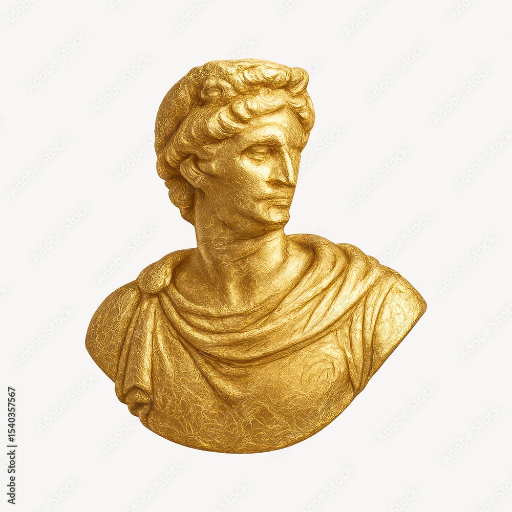 Obraz premium Golden classical sculpture bust