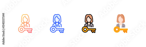 Key Person icon set multiple style collection