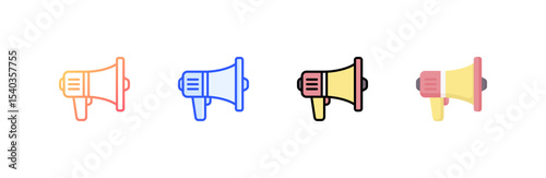 Megaphone icon set multiple style collection