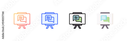 Coaching icon set multiple style collection