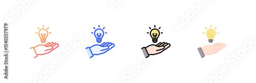 Idea icon set multiple style collection
