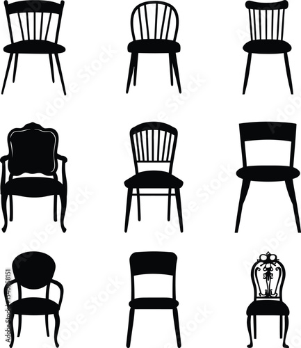Vector silhouette of Comfortable modern chair design