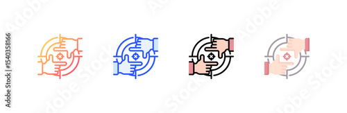 Focus icon set multiple style collection