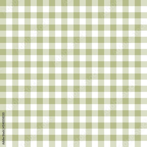 Olive green gingham seamless pattern with repeating square grid layout