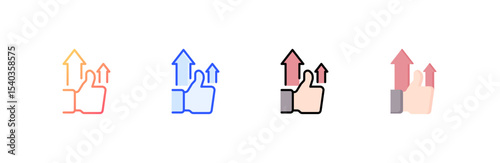Motivation icon set multiple style collection