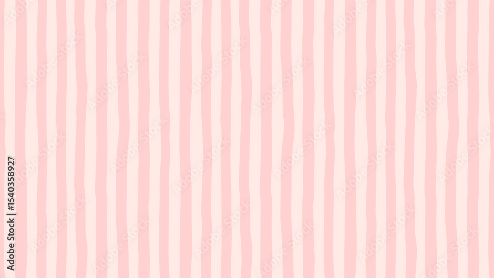 Fototapeta premium Pink Vertical Stripes Bold Color Simple Vector Seamless Pattern, Summer Striped Travel Themed Design, Fabric Textile, Kitchen Decor. Illustration Horizontal Background
