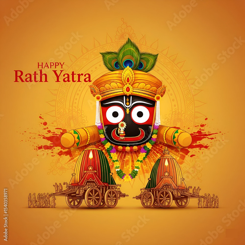Lord Jagannath Rath Yatra festival Odisha puri India Traditional culture background