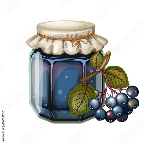 Jar of chokeberry jam