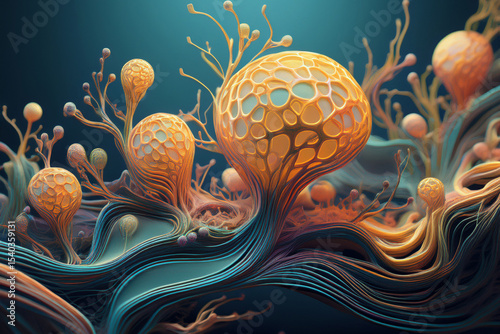 Vibrant  Underwater Scene with Colorful Coral and Algae