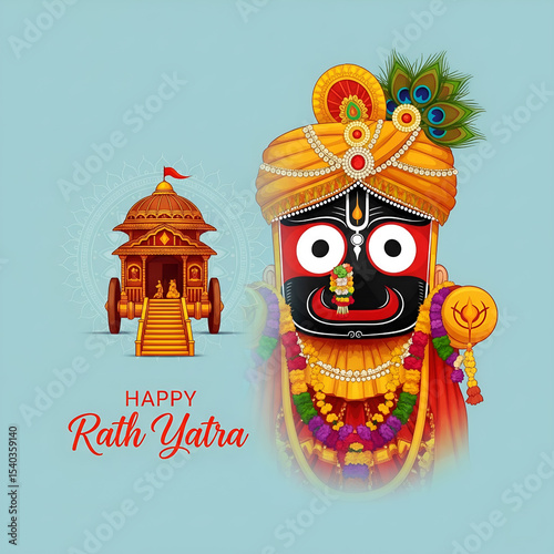 Lord Jagannath Rath Yatra festival Odisha puri India Traditional culture background