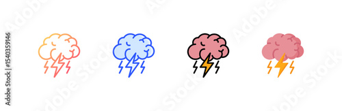Brainstorm icon set multiple style collection