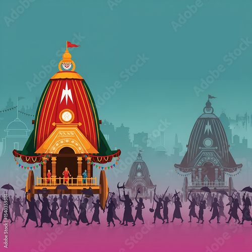 Lord Jagannath Rath Yatra festival Odisha puri India Traditional culture background