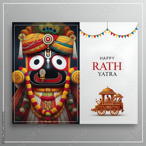 Lord Jagannath Rath Yatra festival Odisha puri India Traditional culture background