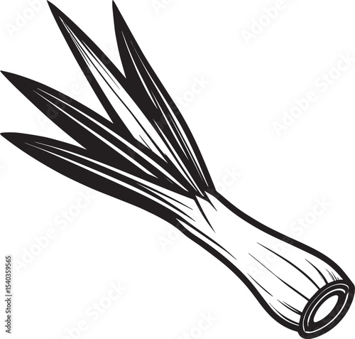 Leek Black Vector Design – Organic Garden Plant Illustration