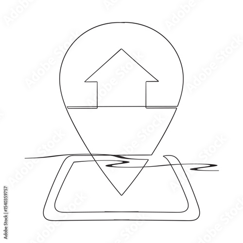  continuous line drawing Address icon. home location icon vector