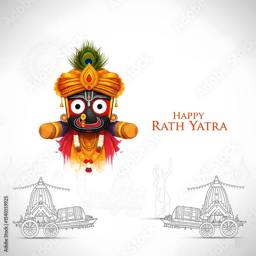 Lord Jagannath Rath Yatra festival Odisha puri India Traditional culture background