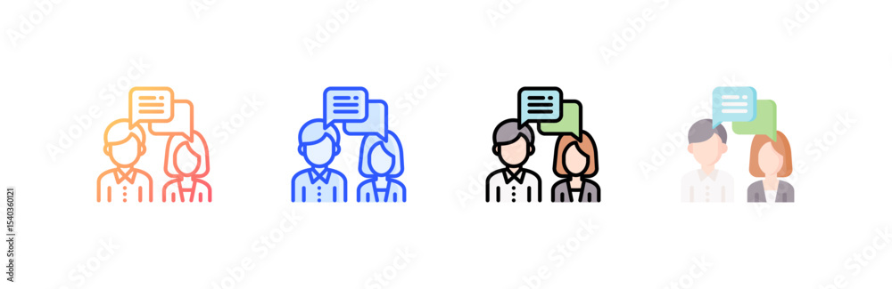 Fototapeta premium Communication icon set multiple style collection