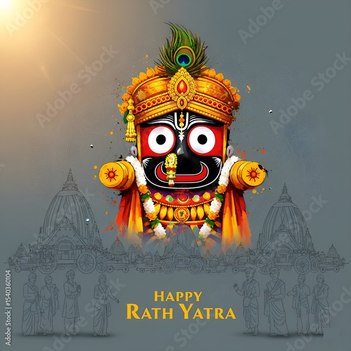 Lord Jagannath Rath Yatra festival Odisha puri India Traditional culture background