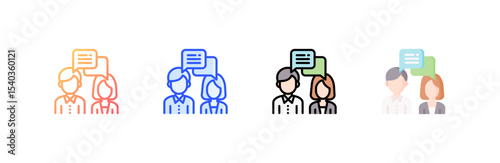 Communication icon set multiple style collection