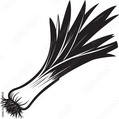 Leek Black Vector Design – Organic Garden Plant Illustration